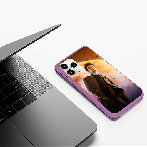 Чехол iPhone 11 Pro матовый DOCTOR WHO / 3D-Фиолетовый – фото 3