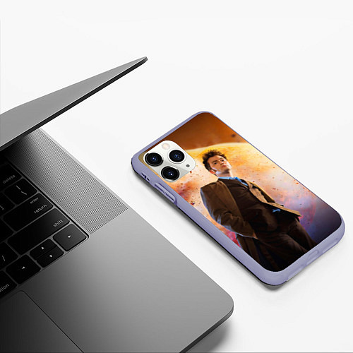 Чехол iPhone 11 Pro матовый DOCTOR WHO / 3D-Светло-сиреневый – фото 3