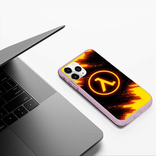 Чехол iPhone 11 Pro матовый HALF-LIFE / 3D-Розовый – фото 3