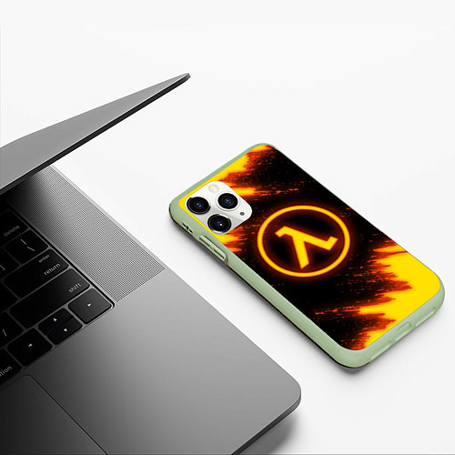 Чехол iPhone 11 Pro матовый HALF-LIFE / 3D-Салатовый – фото 3