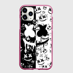 Чехол iPhone 11 Pro матовый Fortnite & Marshmello, цвет: 3D-малиновый