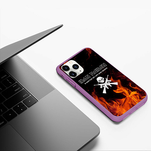 Чехол iPhone 11 Pro матовый IRON MAIDEN / 3D-Фиолетовый – фото 3