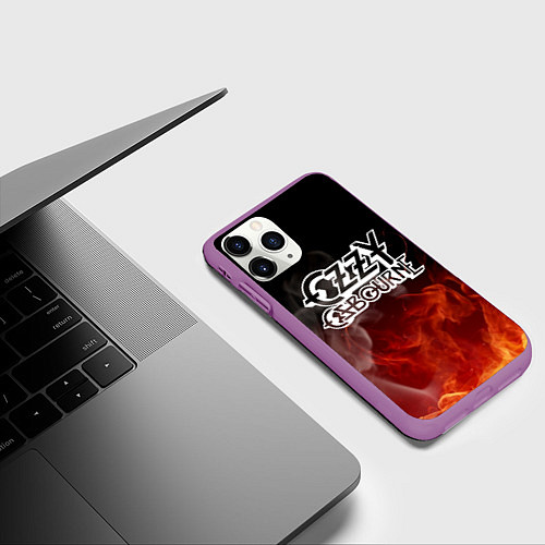 Чехол iPhone 11 Pro матовый Ozzy Osbourne / 3D-Фиолетовый – фото 3