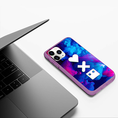 Чехол iPhone 11 Pro матовый LOVE DEATH ROBOTS LDR / 3D-Фиолетовый – фото 3
