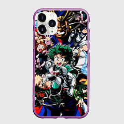 Чехол iPhone 11 Pro матовый Моя геройская академия, цвет: 3D-фиолетовый
