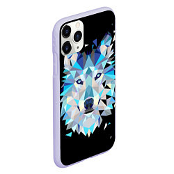 Чехол iPhone 11 Pro матовый Волк, цвет: 3D-светло-сиреневый — фото 2