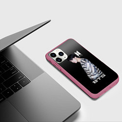 Чехол iPhone 11 Pro матовый BTS, цвет: 3D-малиновый — фото 2