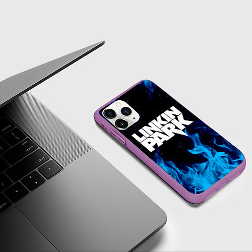 Чехол iPhone 11 Pro матовый LINKIN PARK / 3D-Фиолетовый – фото 3