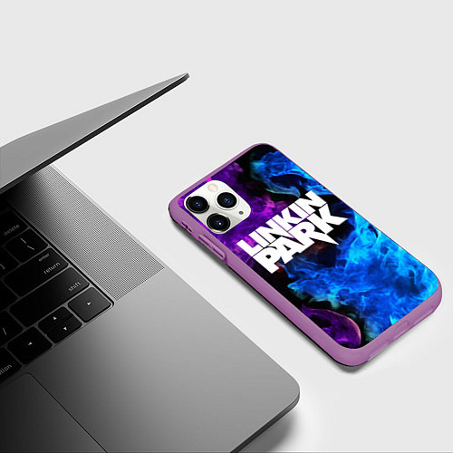 Чехол iPhone 11 Pro матовый LINKIN PARK / 3D-Фиолетовый – фото 3