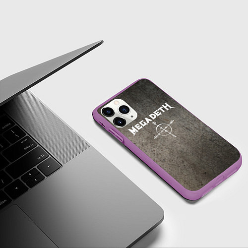 Чехол iPhone 11 Pro матовый Megadeth / 3D-Фиолетовый – фото 3