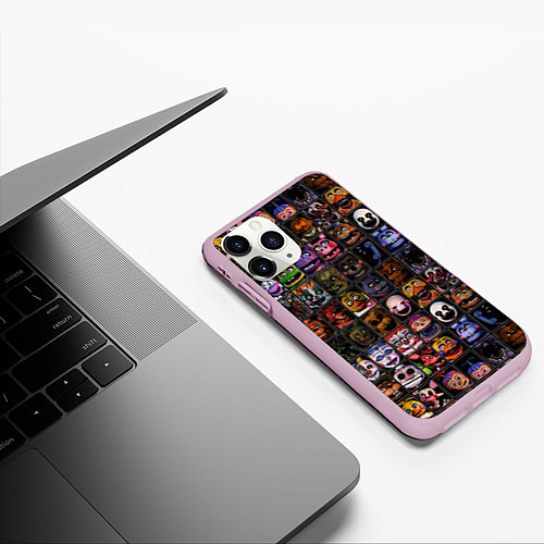 Чехол iPhone 11 Pro матовый Five Nights At Freddy's / 3D-Розовый – фото 3