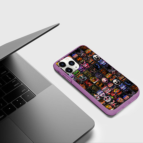 Чехол iPhone 11 Pro матовый Five Nights At Freddy's / 3D-Фиолетовый – фото 3