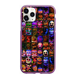 Чехол iPhone 11 Pro матовый Five Nights At Freddy's, цвет: 3D-фиолетовый