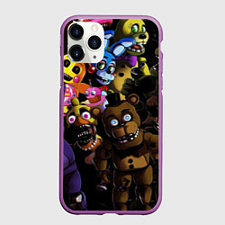 Чехол iPhone 11 Pro матовый Five Nights At Freddy's, цвет: 3D-фиолетовый