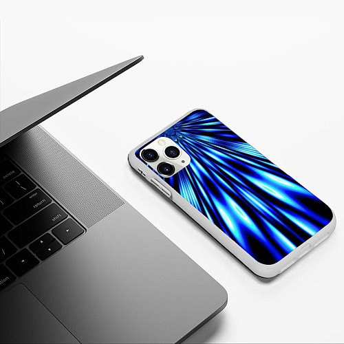 Чехол iPhone 11 Pro матовый Световые Лучи / 3D-Белый – фото 3