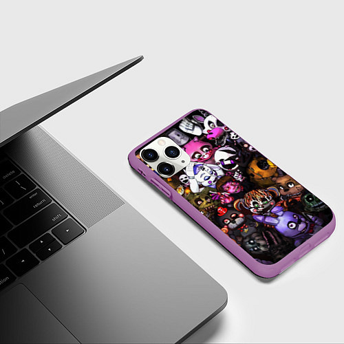 Чехол iPhone 11 Pro матовый Five Nights At Freddy's / 3D-Фиолетовый – фото 3