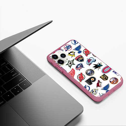 Чехол iPhone 11 Pro матовый Daewoo / 3D-Малиновый – фото 3