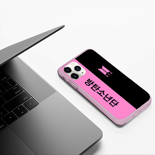 Чехол iPhone 11 Pro матовый BTS / 3D-Розовый – фото 3