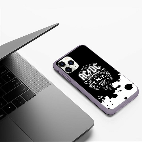 Чехол iPhone 11 Pro матовый ACDC TNT / 3D-Серый – фото 3