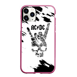Чехол iPhone 11 Pro матовый ACDC, цвет: 3D-малиновый