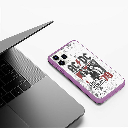 Чехол iPhone 11 Pro матовый ACDC / 3D-Фиолетовый – фото 3