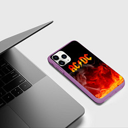 Чехол iPhone 11 Pro матовый ACDC, цвет: 3D-фиолетовый — фото 2