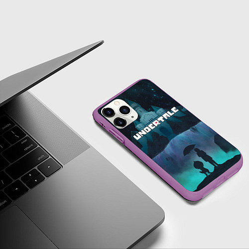 Чехол iPhone 11 Pro матовый UNDERTALE / 3D-Фиолетовый – фото 3