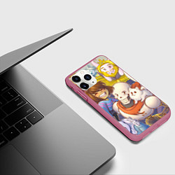 Чехол iPhone 11 Pro матовый UNDERTALE, цвет: 3D-малиновый — фото 2