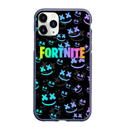 Чехол iPhone 11 Pro матовый Fortnite & Marshmello, цвет: 3D-серый