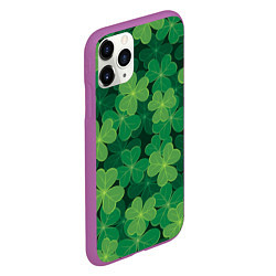 Чехол iPhone 11 Pro матовый Ирландский клевер, цвет: 3D-фиолетовый — фото 2