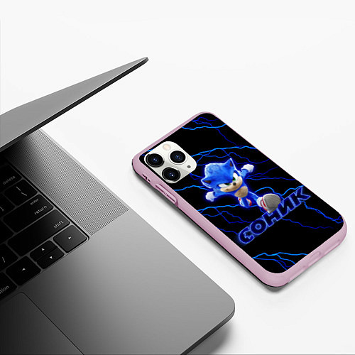 Чехол iPhone 11 Pro матовый СОНИК / 3D-Розовый – фото 3