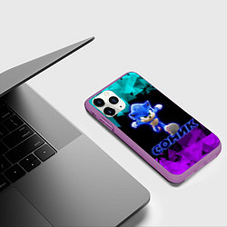 Чехол iPhone 11 Pro матовый СОНИК, цвет: 3D-фиолетовый — фото 2