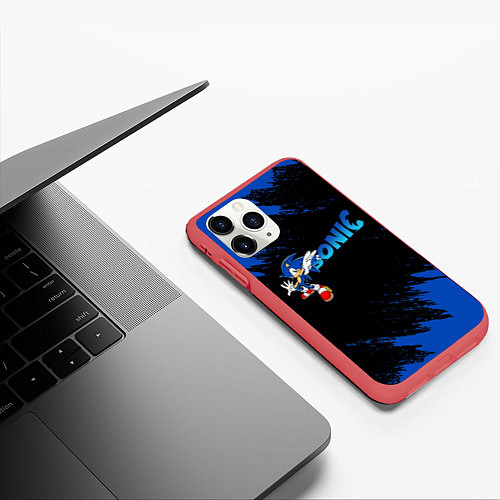Чехол iPhone 11 Pro матовый SONIC / 3D-Красный – фото 3