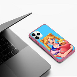 Чехол iPhone 11 Pro матовый СЕЙЛОР И СЛОУПОК, цвет: 3D-малиновый — фото 2