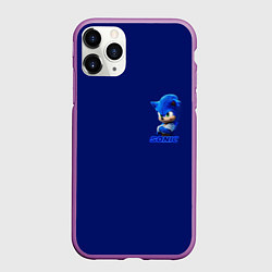 Чехол iPhone 11 Pro матовый SONIC, цвет: 3D-фиолетовый