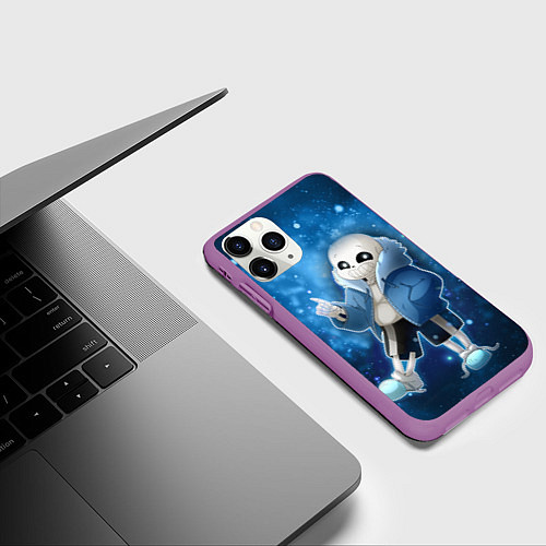 Чехол iPhone 11 Pro матовый UNDERTALE / 3D-Фиолетовый – фото 3