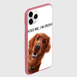 Чехол iPhone 11 Pro матовый Ирландский сеттер, цвет: 3D-малиновый — фото 2