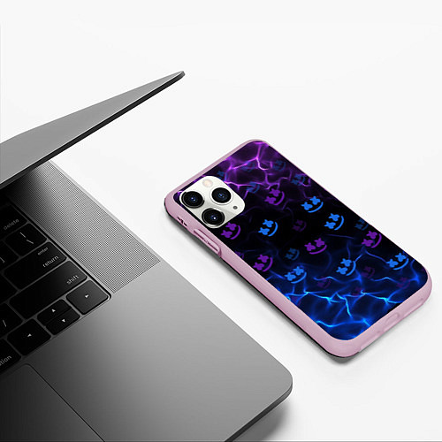 Чехол iPhone 11 Pro матовый Marshmello / 3D-Розовый – фото 3