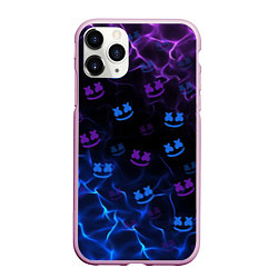 Чехол iPhone 11 Pro матовый Marshmello, цвет: 3D-розовый