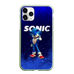 Чехол iPhone 11 Pro матовый SONIC, цвет: 3D-салатовый