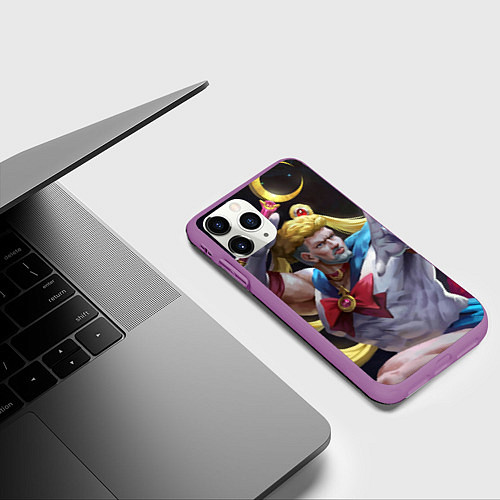 Чехол iPhone 11 Pro матовый Сейлор Панч / 3D-Фиолетовый – фото 3