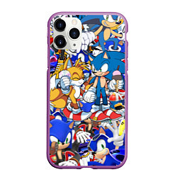 Чехол iPhone 11 Pro матовый SONIC PATTERN, цвет: 3D-фиолетовый