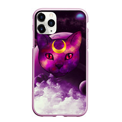 Чехол iPhone 11 Pro матовый КОСМОС КИСЫ, цвет: 3D-розовый