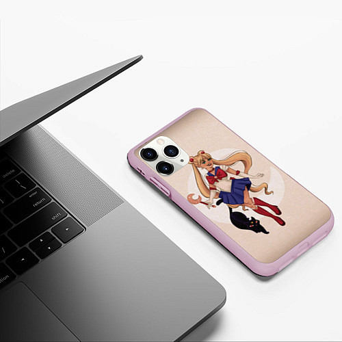 Чехол iPhone 11 Pro матовый Sailor Moon / 3D-Розовый – фото 3