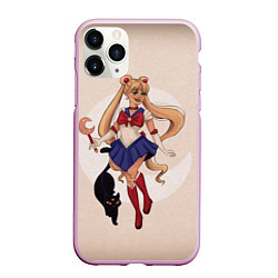 Чехол iPhone 11 Pro матовый Sailor Moon, цвет: 3D-розовый