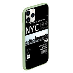 Чехол iPhone 11 Pro матовый Off-White: NYC, цвет: 3D-салатовый — фото 2