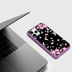 Чехол iPhone 11 Pro матовый САКУРА, цвет: 3D-фиолетовый — фото 2