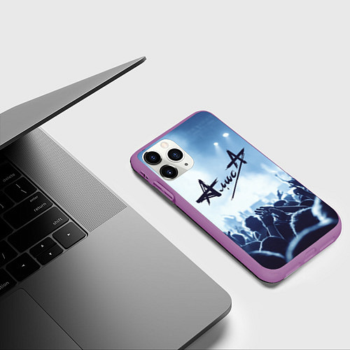 Чехол iPhone 11 Pro матовый Алиса / 3D-Фиолетовый – фото 3