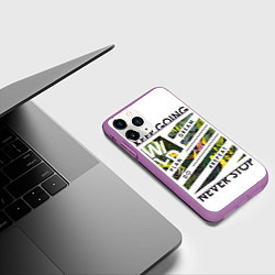Чехол iPhone 11 Pro матовый Off-White: Keep Going, цвет: 3D-фиолетовый — фото 2