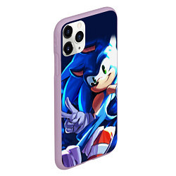 Чехол iPhone 11 Pro матовый Sonic, цвет: 3D-сиреневый — фото 2